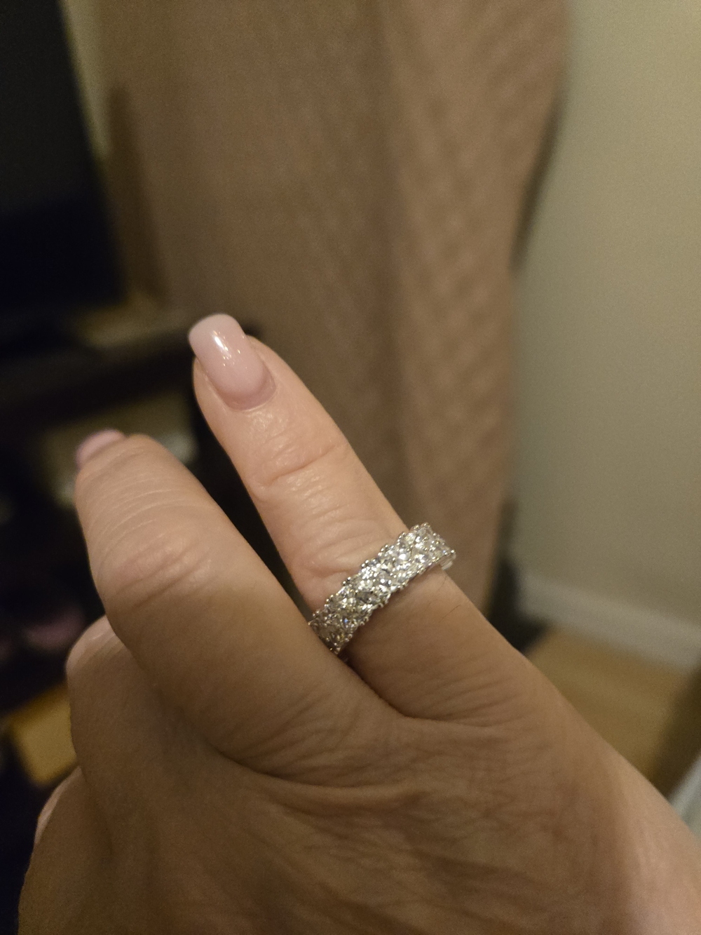 Rachel Silver Crystal Eternity Ring - White Sparkle